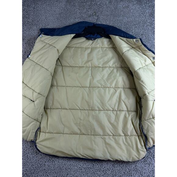 VINTAGE 80s Jc Penney Vest Mens Medium Blue Sleeveless Puffet Coat Outdoors - Picture 5 of 10